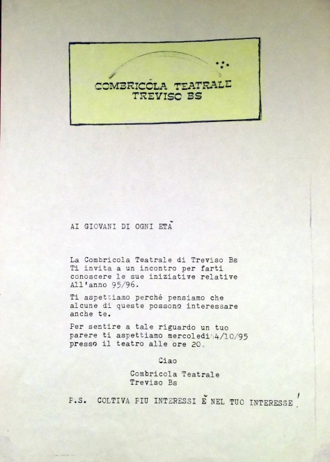 Invito ai giovani di ogni età 1995